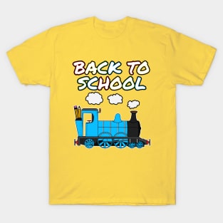 Back To School Steam Train (Blue) T-Shirt